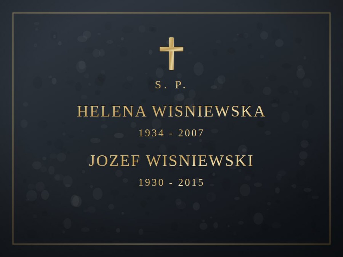 Ten sam napis nagrobkowy po odnowieniu i pomalowaniu farbą specjalistyczną — Tablica dwuosobowa — granit, Cmentarz przy ul. Janowskiej, Siedlce